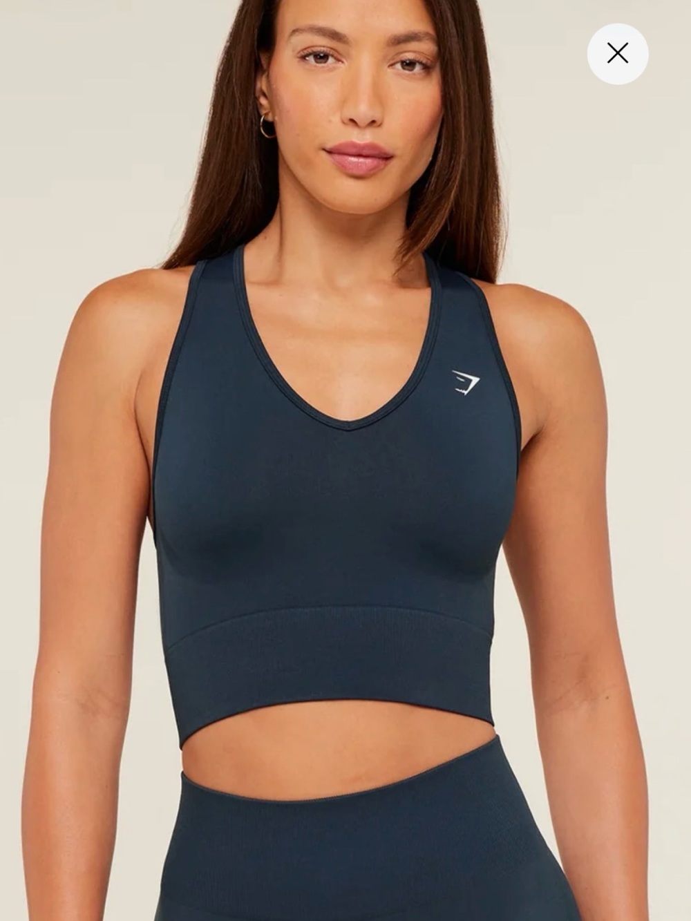Navy Racerback Sports Bra - Brand: Gym Shark